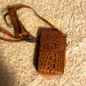 PINK WILSONS LEATHER CROSSBODY WALLET shown during live sale